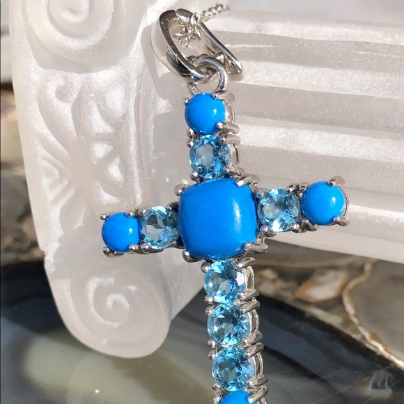 Pangea Mines Ceruleite & Blue Topaz Cross Enhancer - Picture 2 of 8